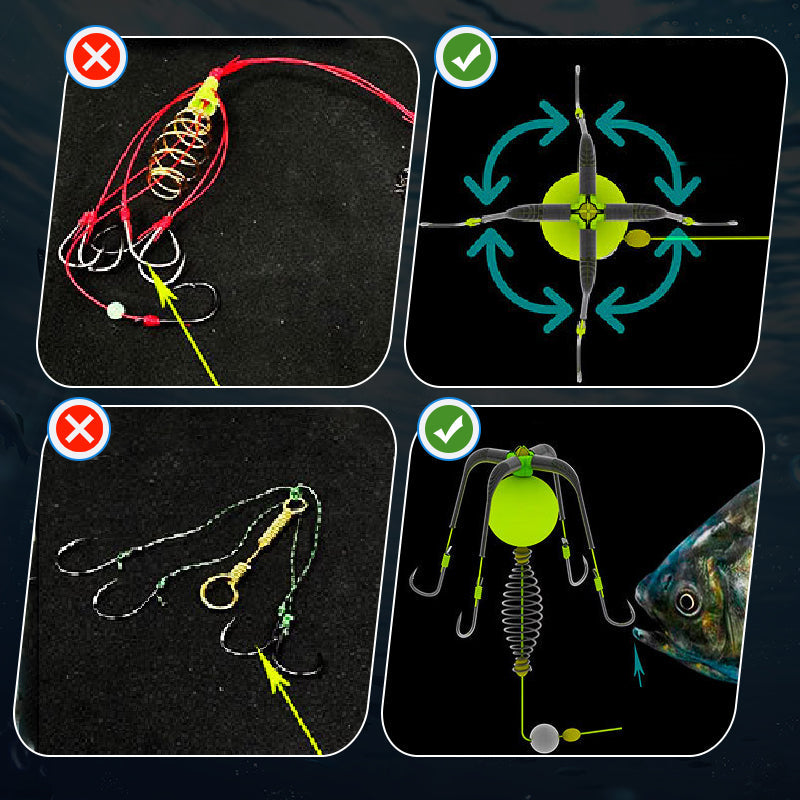 Four-Hook Anti-Tangle Fishing Set