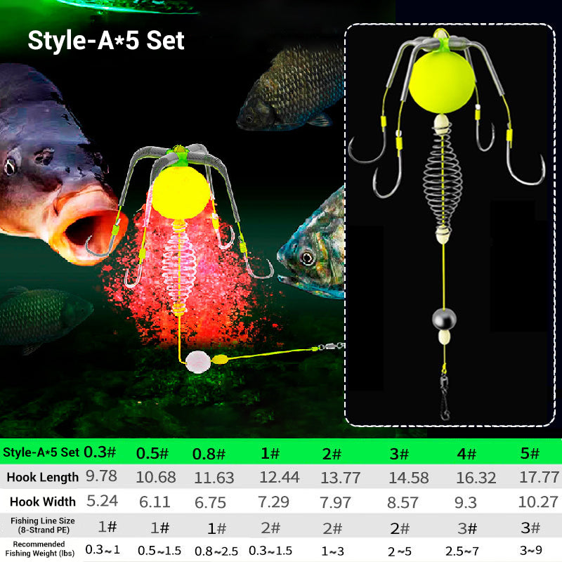 Four-Hook Anti-Tangle Fishing Set