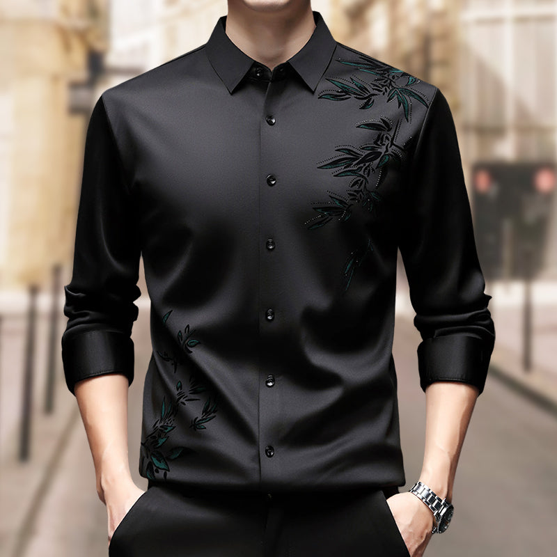 Men's Thickened Print Lapel Button Down Shirts