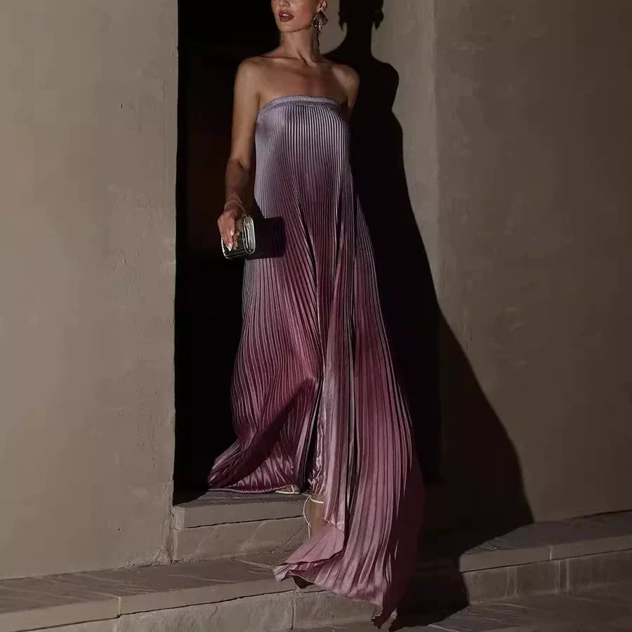 🌸Spring Specials💐 Ombre Strapless Pleated Evening Dress