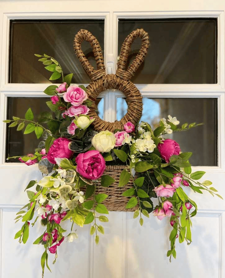 🔥Easter Sale 50% OFF - Bunny Basket Hanging Wall Pocket Spring Decor