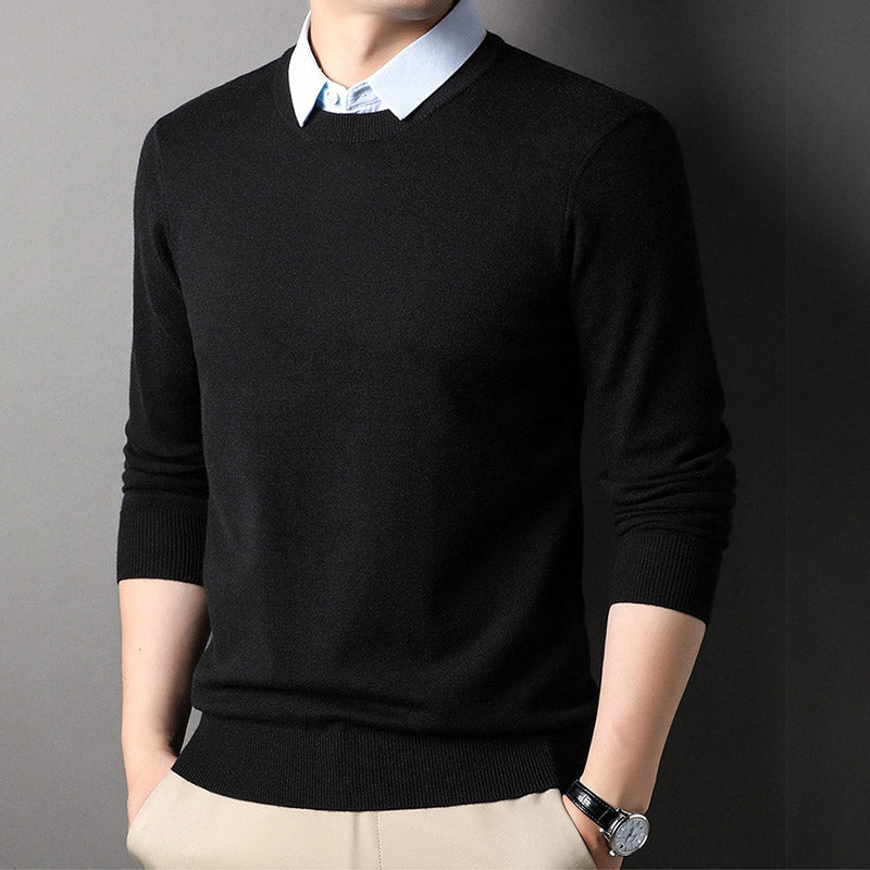 🔥Men's Fashion Faux Two-Piece Lapel Knit Shirt🔥（50% OFF）