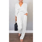 💞💞Women's 2-Piece Wrap V-Neck Top & Pants Set
