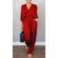 💞💞Women's 2-Piece Wrap V-Neck Top & Pants Set