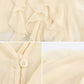 V-Neck Button Closure Ruffle Trimmed Blouse