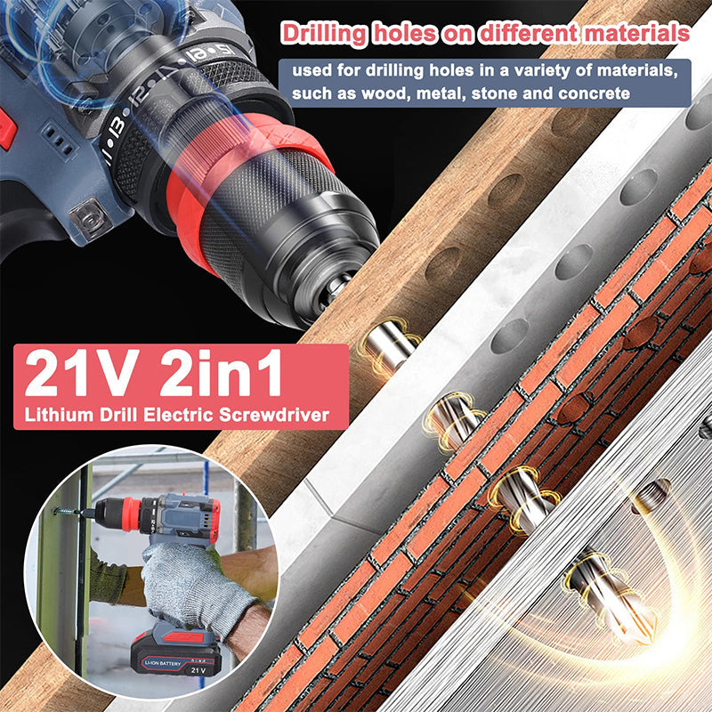🔥Hot Sale🔥Electric Drill & Screwdriver with Removable Chuck