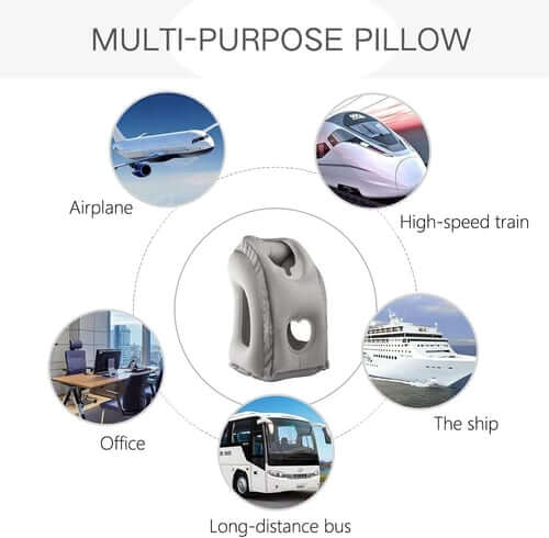 😴 LIMITED-TIME 50% OFF! ✈️ Inflatable Ergonomic Hollow-Cutout Travel Pillow – PVC Flocking, Quick Inflate, With Storage Bag ✨