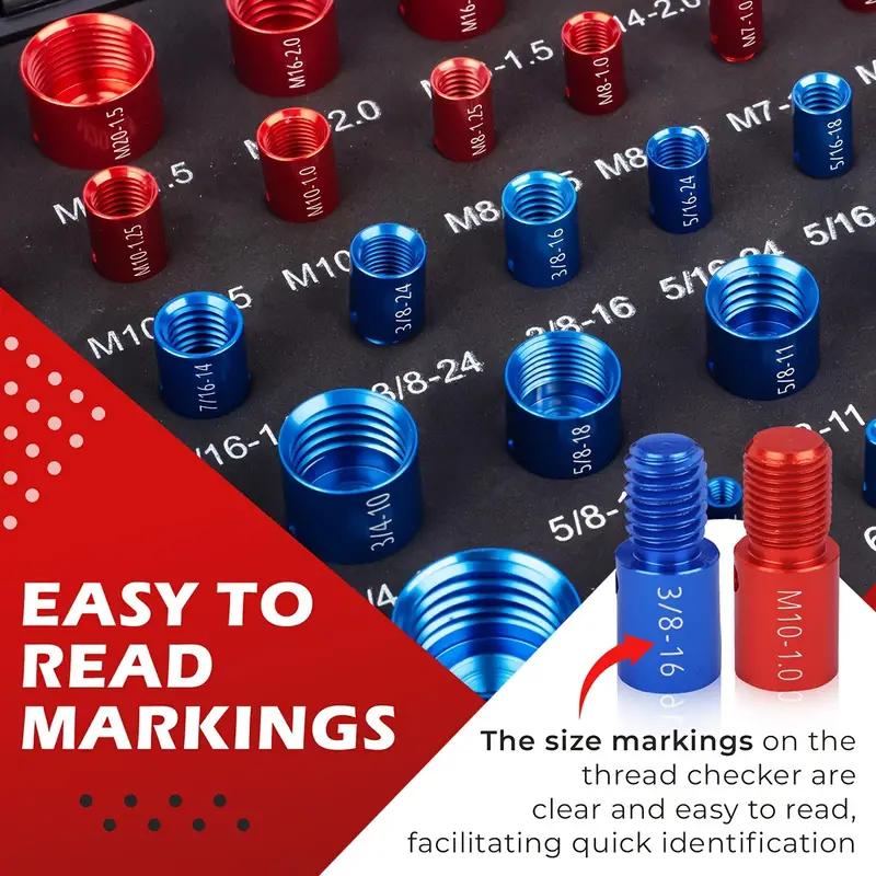 Nut & Bolt Thread Checker Kit for Inspection of Fixed Bolts or Threaded Holes