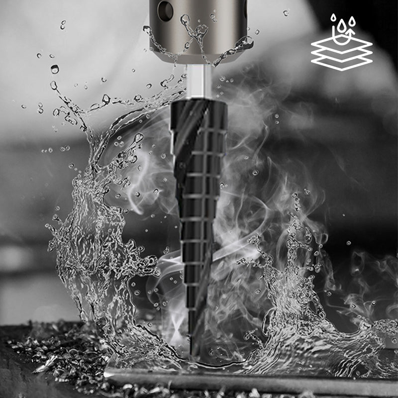 High Hardness Spiral Flute Step Drill Bit Set（50% OFF）