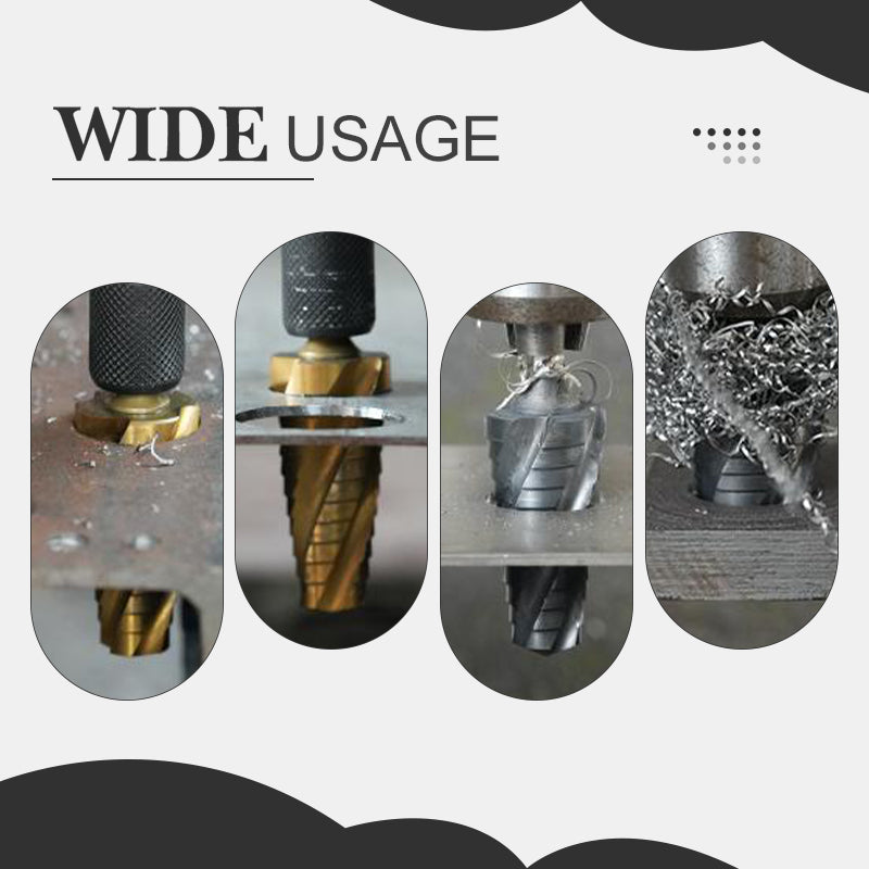 High Hardness Spiral Flute Step Drill Bit Set（50% OFF）