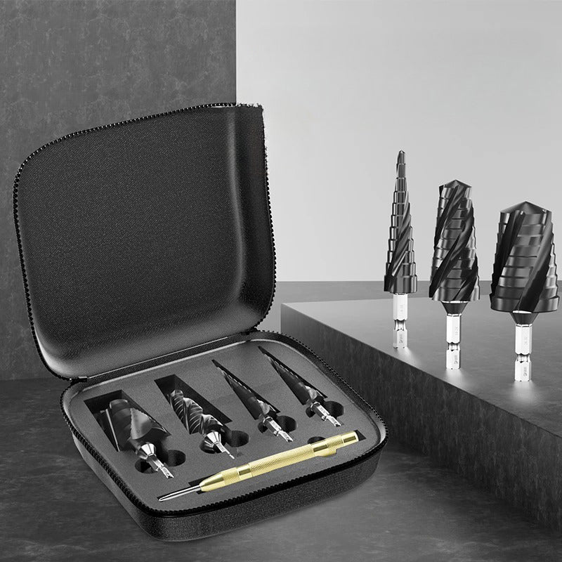 High Hardness Spiral Flute Step Drill Bit Set（50% OFF）