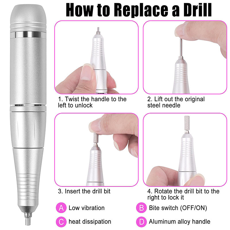 Portable Rechargeable Nail Buffer & Polisher Set