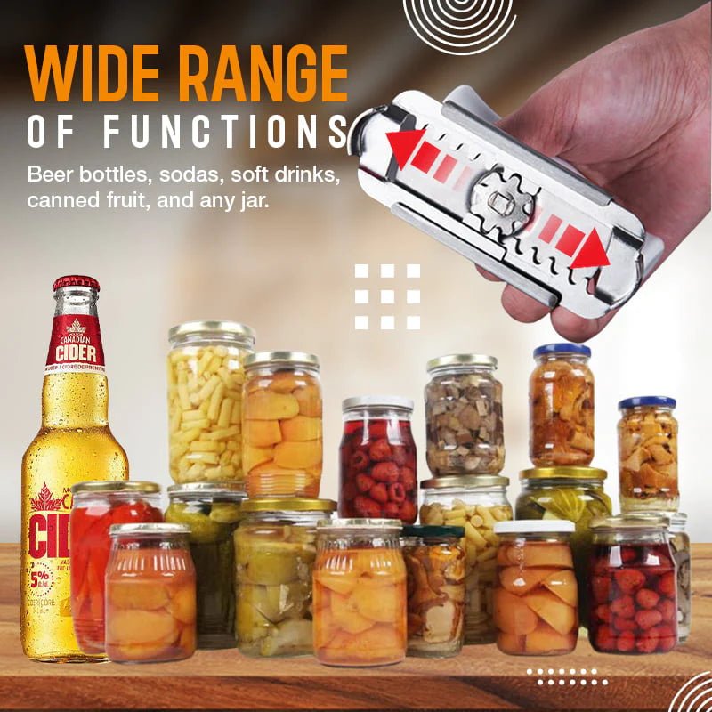 🥫 50% OFF NOW! 🔧 Easy Adjustable Stainless Steel Cap Opener – Fits 3–9.5cm Lids, Multi-Function & Arthritis-Friendly – Must-Have Kitchen Tool ✨