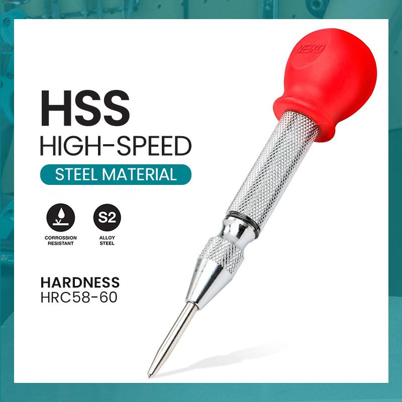 📢📢50% OFF !! ⏰Automatic Center Punch - Precision Marking for Metal/Wood, Spring-Loaded & Adjustable Force 🛠️📏