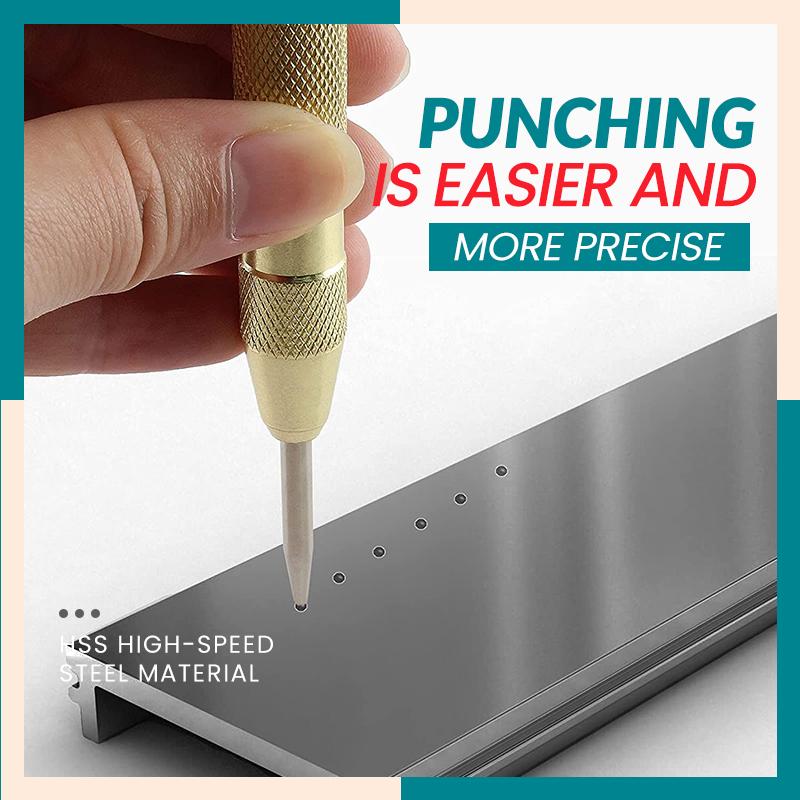 📢📢50% OFF !! ⏰Automatic Center Punch - Precision Marking for Metal/Wood, Spring-Loaded & Adjustable Force 🛠️📏