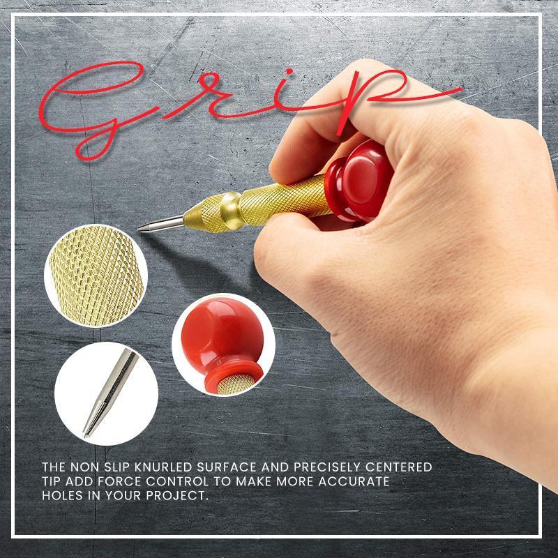 📢📢50% OFF !! ⏰Automatic Center Punch - Precision Marking for Metal/Wood, Spring-Loaded & Adjustable Force 🛠️📏