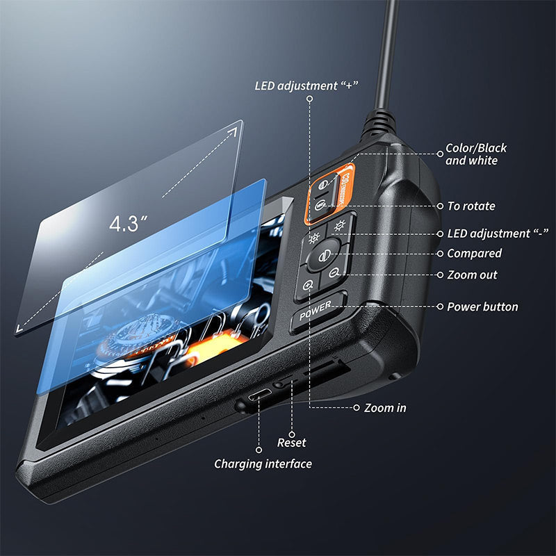 📷 2026 Sale — Over 58,400 Sold! 🔍 4.3" HD Waterproof Endoscope Camera with Light