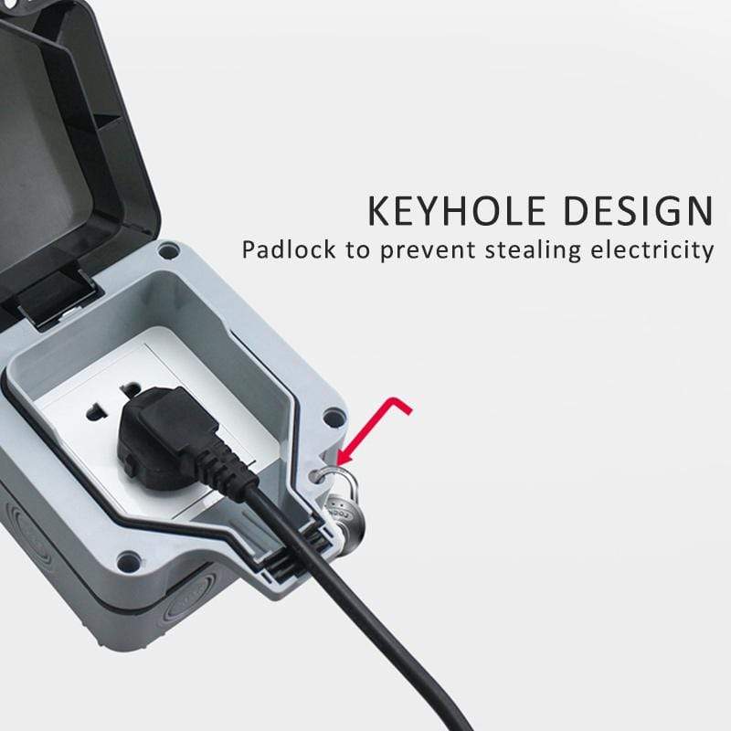 ⚡ LIMITED-TIME 50% OFF! ✨ Outdoor Waterproof Receptacle Outlet – IP66, Anti-Theft Lock, UV Protected 🔒