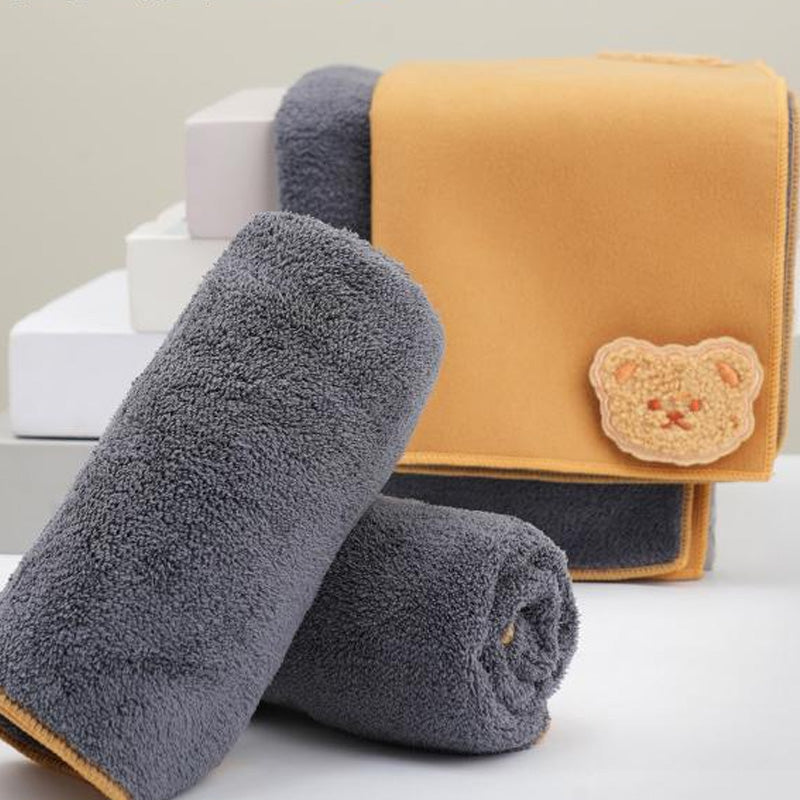 Bear Embroidered Dual-Sided Car Cleaning Cloth