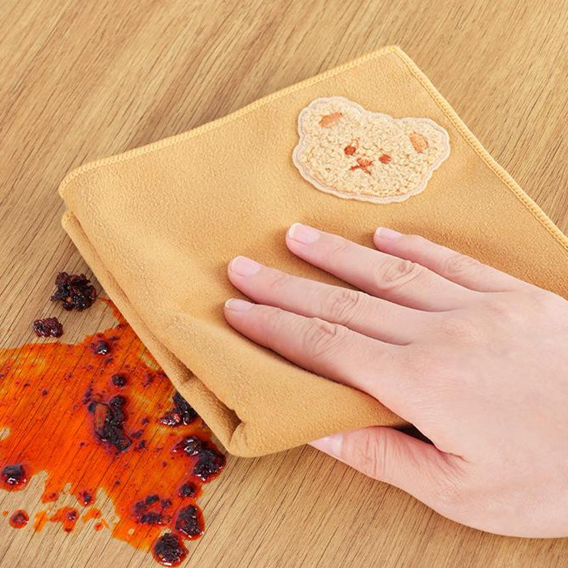 Bear Embroidered Dual-Sided Car Cleaning Cloth