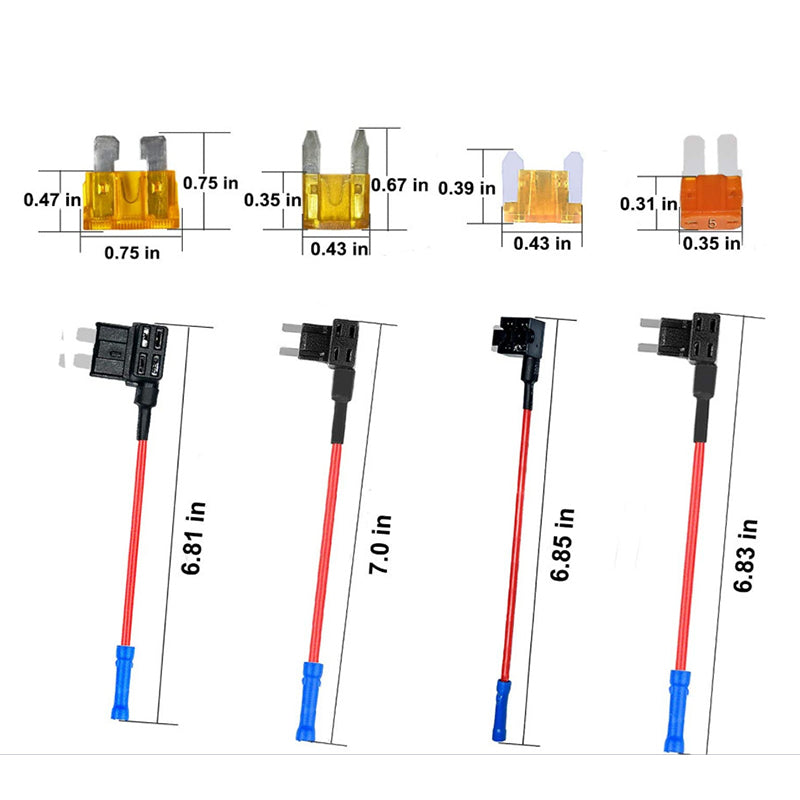 Nilight 12 Pack 12V Car Add-a-Circuit Fuse Tap Standard Mini Micro2 and Low Profile Taps 4 Types ATO ATC ATM APM Holder for Cars Trucks Boats
