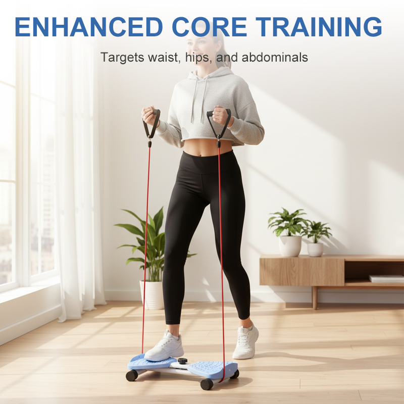 🚶50% OFF NOW! Compact Cardio Twisting Stepper Machine – Adjustable Full Body Workout Exercise Stepper with Resistance Bands, Anti-Slip Home Gym Fitness Equipment for Leg & Waist Toning