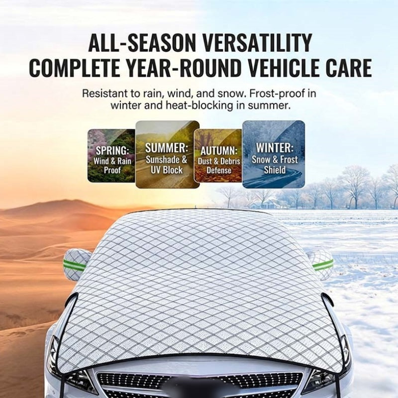 🥳HOT SALE🥳💞50K+ SOLD!🌨️🛡️ 50% OFF! Car Windshield Snow Cover – All‑season, multi‑layer. Covers hood, glass & side windows. Strong straps, no slipping! 🚙💨