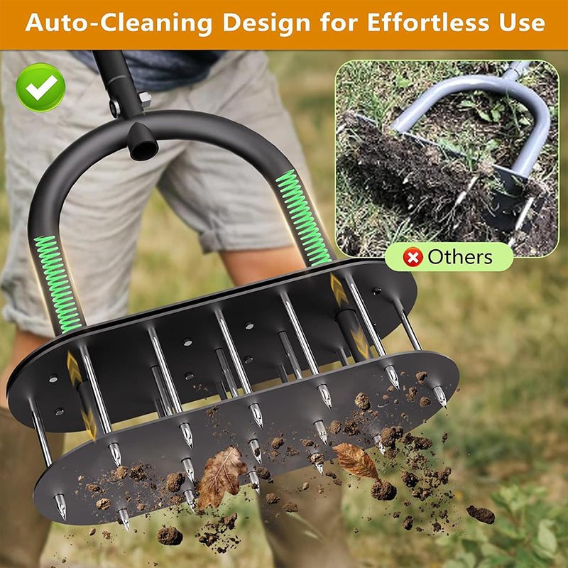 🌱 Manual Lawn Coring Aerator ✅ Carbon Steel Build & Spring Ejection | Healthier Grass Made Easy 🍃