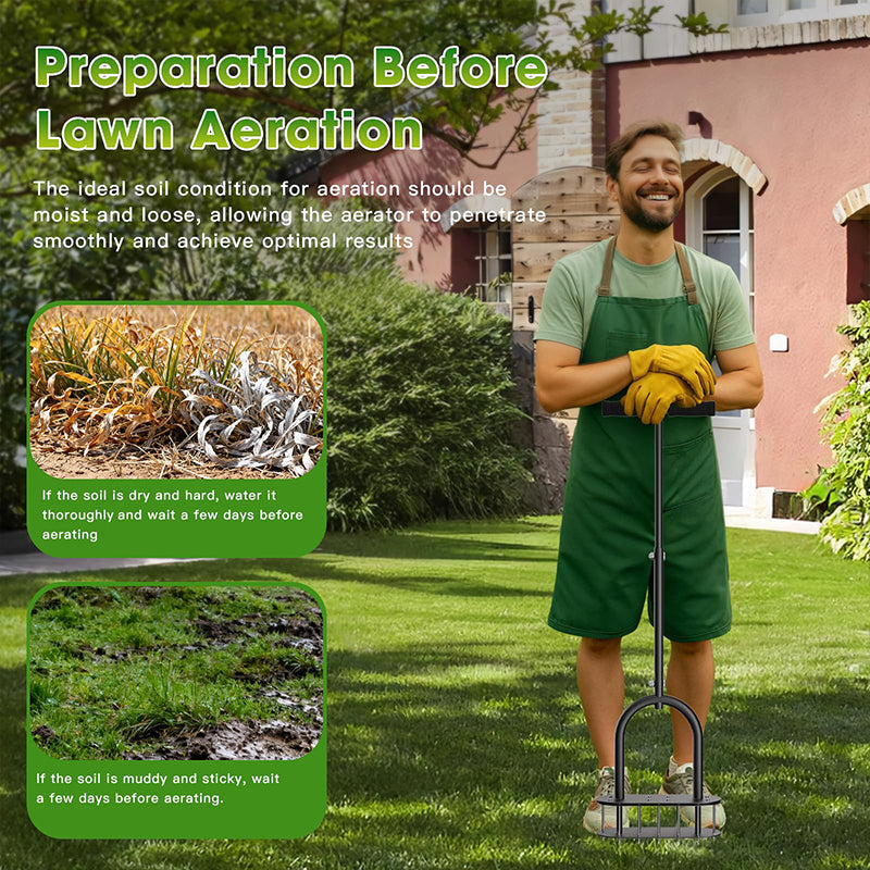🌱 Manual Lawn Coring Aerator ✅ Carbon Steel Build & Spring Ejection | Healthier Grass Made Easy 🍃