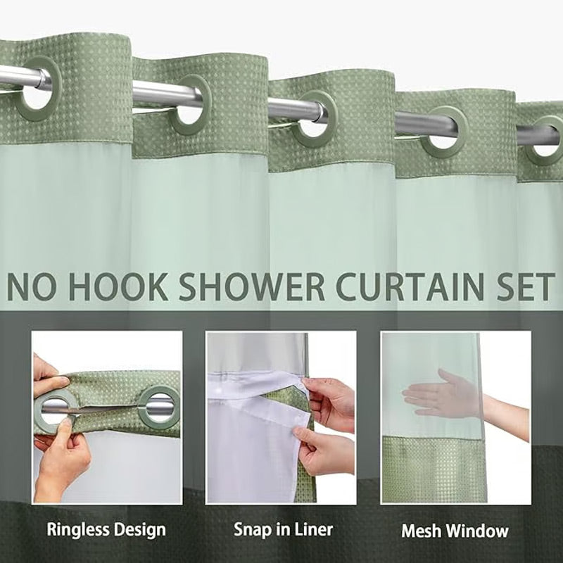 🎁Last Day Promotion 50% OFF🔥Waffle Pattern Shower Curtain