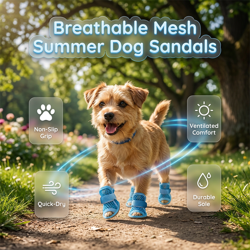 🔥 LAST DAY SPECIAL 50% OFF! ⚡ Lightweight Mesh Anti-Slip Pet Dog Boots – Breathable Summer Sandals, All Terrain Use 🐶