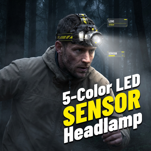 🔦 50% OFF NOW! ✨ Rechargeable 5-Color LED Headlamp – Motion Sensor & Fishing/UV Modes 💡