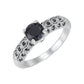 💍 LIMITED-TIME 50% OFF! 💥 Women's Vintage Black Zircon Ring – Solitaire, Filigree Band, Copper Base ✨