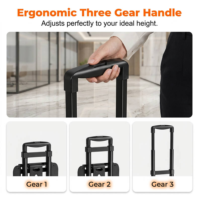 Foldable Utility Cart with Telescopic Handle and Smooth Wheels