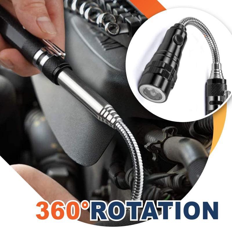 🔦Multifunctional Magnetic Telescopic Flashlight – Extendable, 360° Gooseneck, Super Bright 🛠️