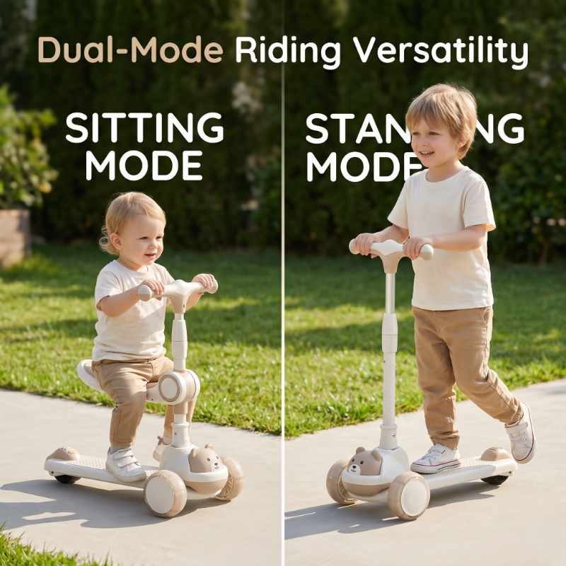 📢📢40% OFF !! ⏰🛴Anti-Tip Children's Kick Scooter with Luminous Wheels