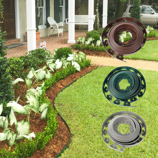🏡 Garden Edging Roll 10m with 30 Pegs — Durable PE Plastic | Easy Cut-to-Size | Neat Lawn Borders