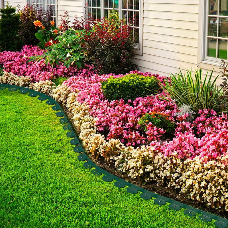 🏡 Garden Edging Roll 10m with 30 Pegs — Durable PE Plastic | Easy Cut-to-Size | Neat Lawn Borders