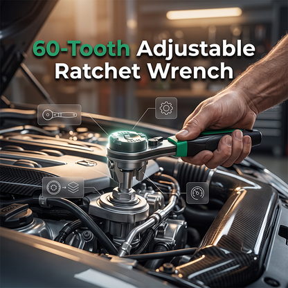60-Tooth Adjustable Ratchet Wrench