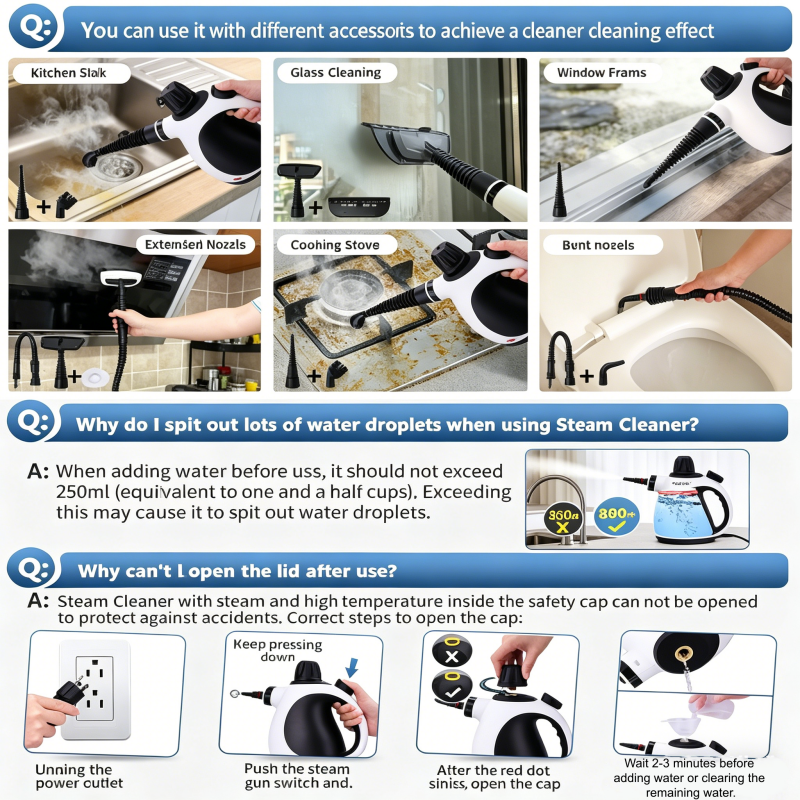 Handheld Pressurized Steam Cleaner Kit