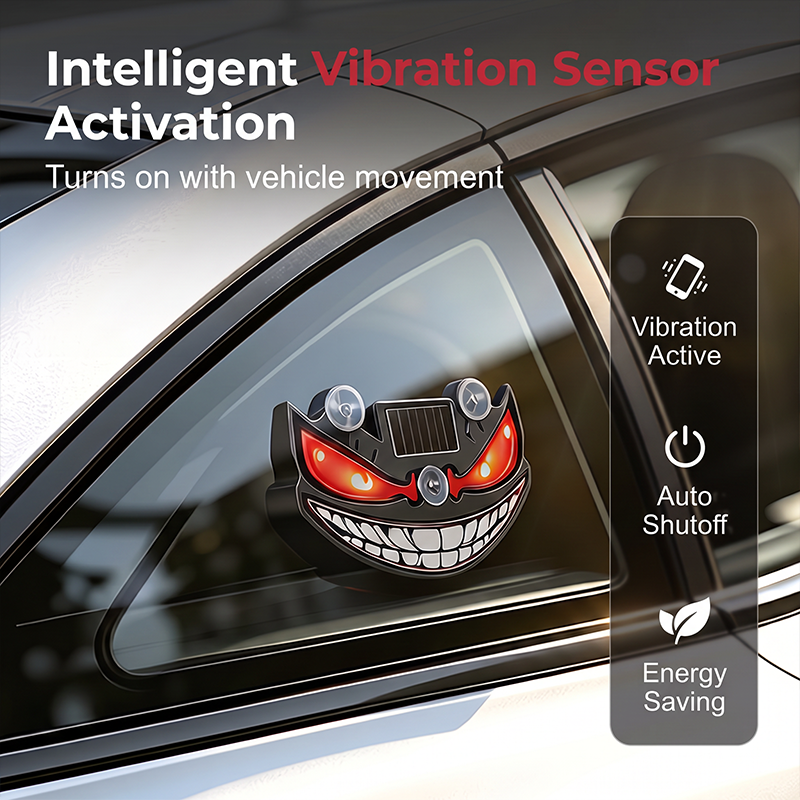 👹 2026 Sale — Over 14,000 Sold! ☀️ Solar Devil Eye LED Car Warning Light – Smart & Auto-Activated 🚗
