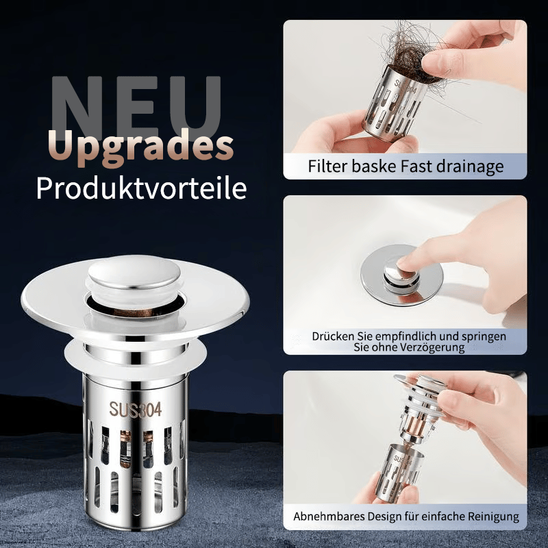 Universal Stainless Steel Pop-Up Sink Drain Strainer