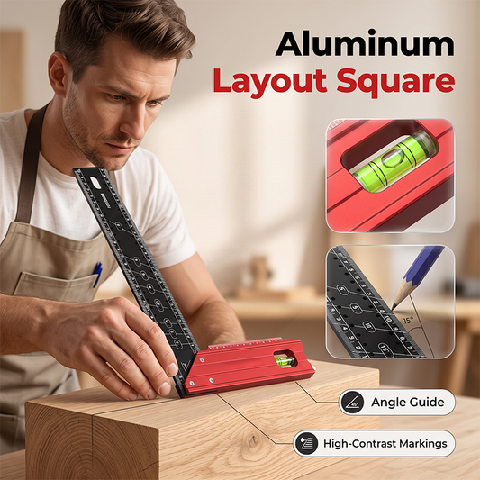 Aluminum Layout Square with Bubble Level