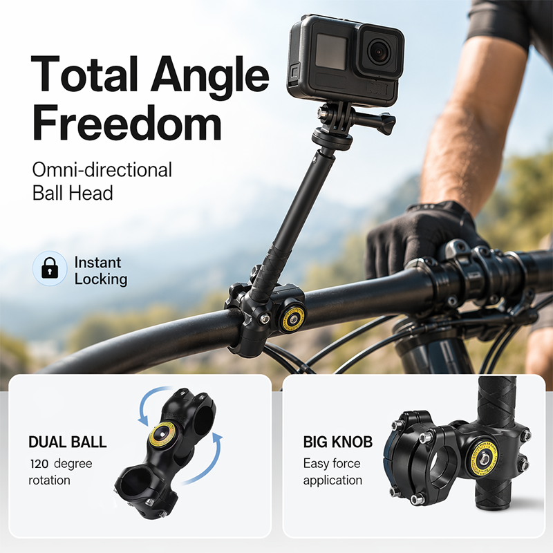 Motorcycle Bicycle Third Person Perspective Camera Bracket Mount