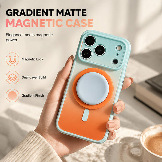 📱 50% OFF NOW! 🧲 Magnetic Gradient Phone Case with Built-in Stand – Strong magnet, gradient design & adjustable stand – Perfect for hands-free viewing & daily protection ✨