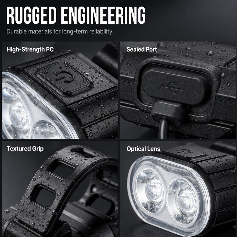 USB Rechargeable Bike Light Set