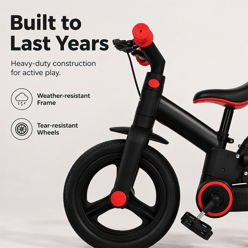4-in-1 Convertible Kids Tricycle Balance Bike Stroller