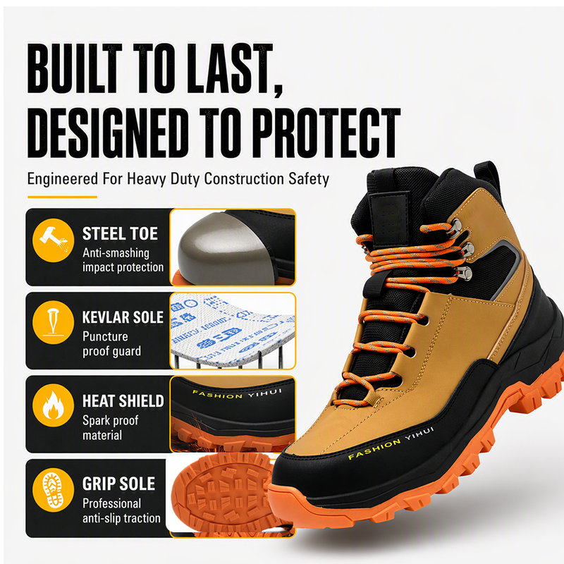 Steel Toe Puncture-Resistant Safety Shoes