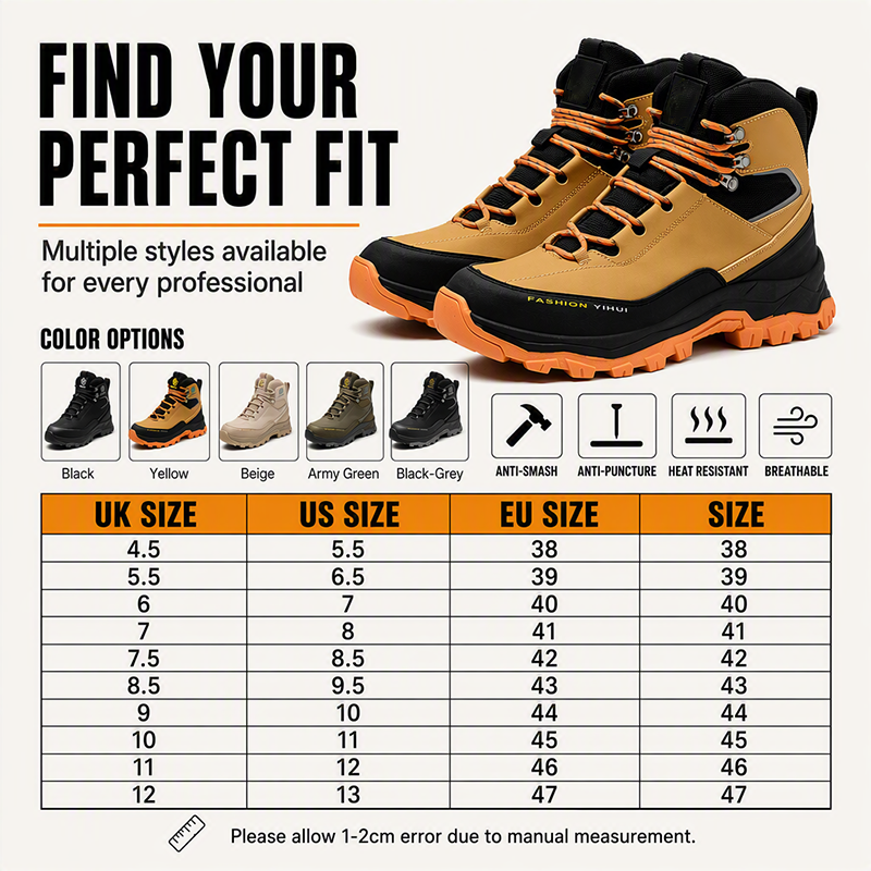 Steel Toe Puncture-Resistant Safety Shoes