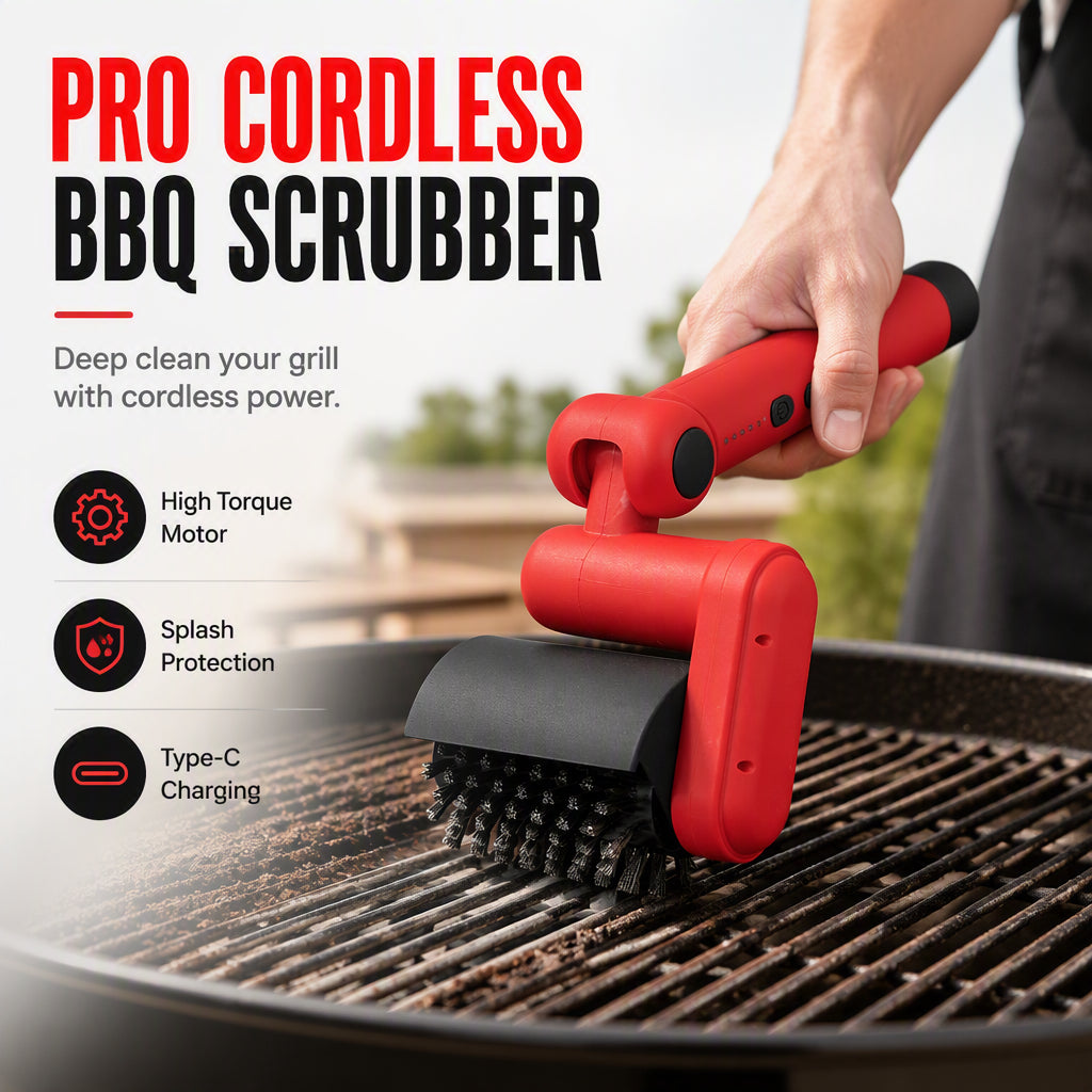 🧽 50% OFF NOW! 🔥 Electric BBQ Grill Brush – Cordless, High-Torque & Heavy-Duty Steel Wire 🥩
